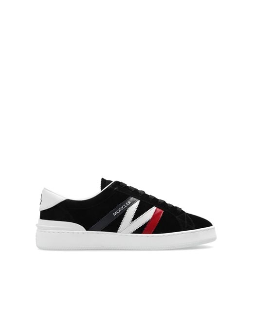 Moncler Black Navy Calf Suede Sneakers for men