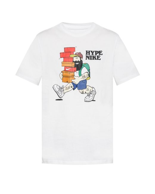Nike Cotton Hype Short Sleeve T-shirt in White for Men | Lyst