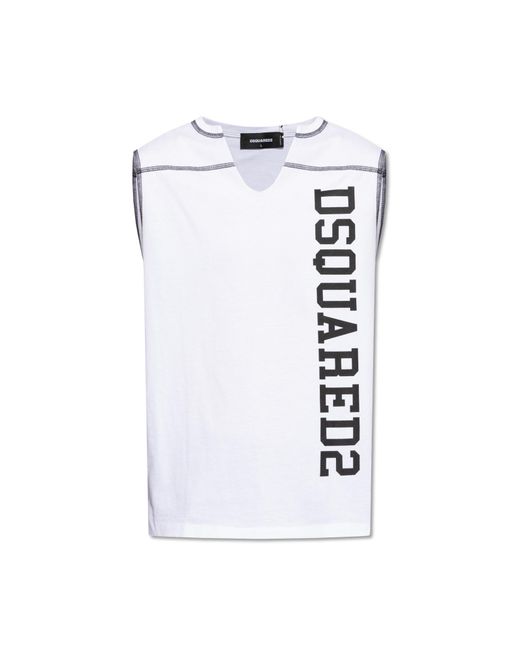 DSquared² White Sleeveless T-shirt, for men