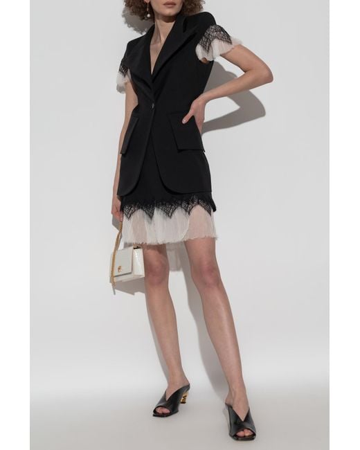 Alexander McQueen Black Skirt With Lace