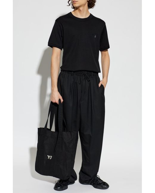 Y-3 Black T-Shirt With Logo for men