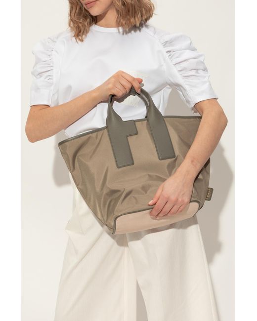 Furla Green Handbag Piuma Large Type Shopper