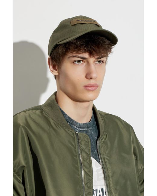 Dolce & Gabbana Green Cap With Visor for men