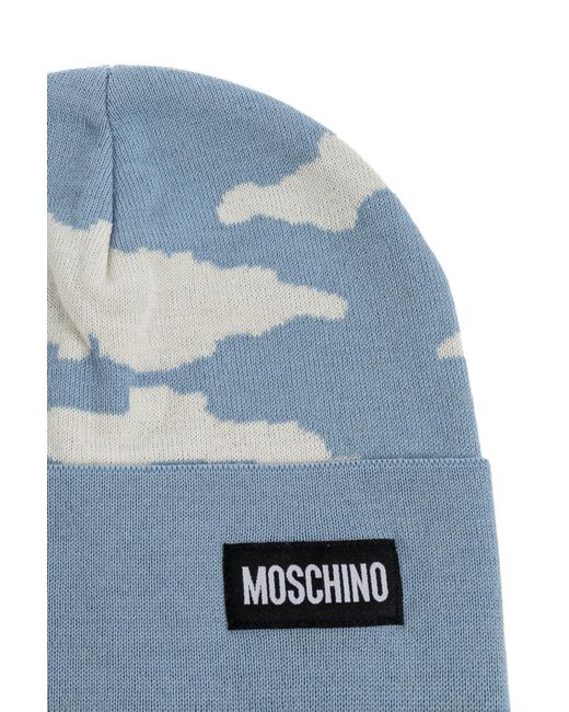 Moschino Blue Cap With Logo Patch