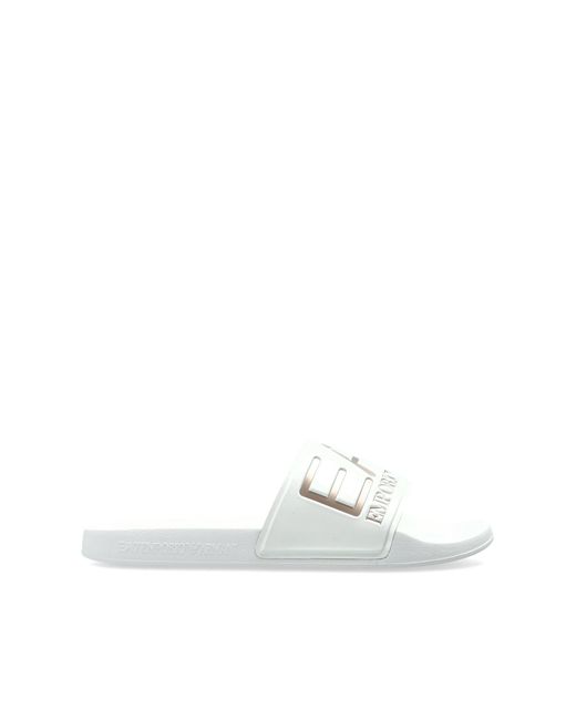 EA7 White Rubber Flip-Flops