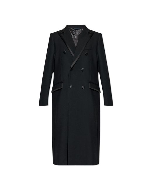 Dolce & Gabbana Black Turtleneck With Application With Logo for men