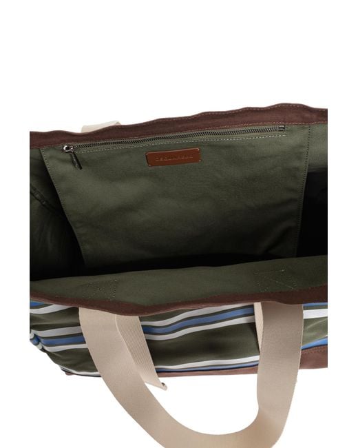 DSquared² Green Striped Pattern 'Shopper' Bag