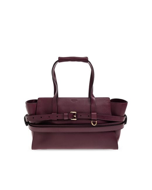 Moschino Purple Leather Shoulder Bag