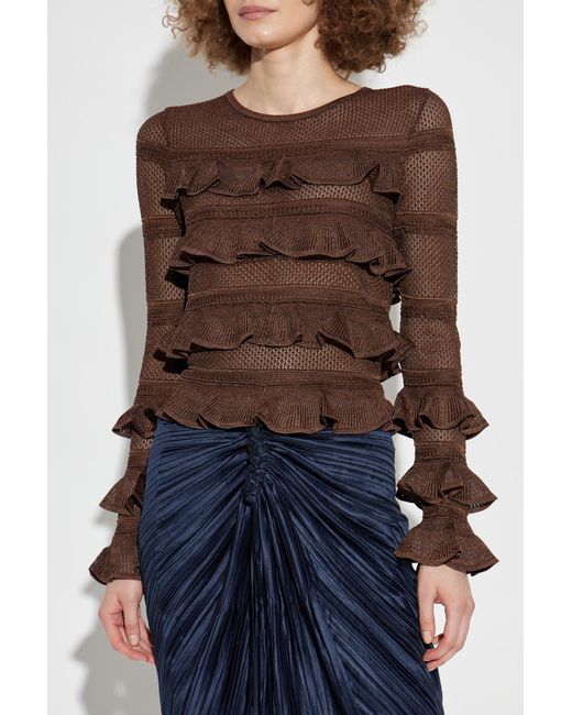 Zimmermann Blue Top With Ruffles