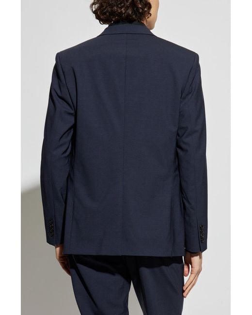 Theory Blue Blazer With Open Lapels for men