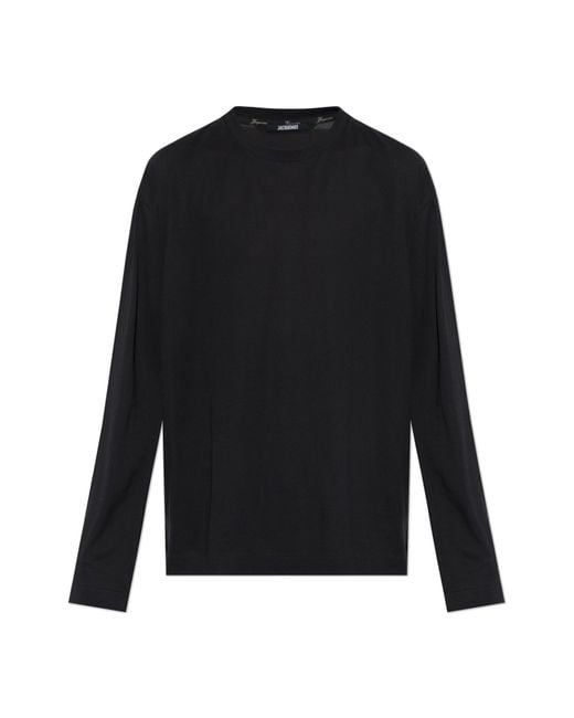 Jacquemus Black Long Sleeve T-Shirt for men