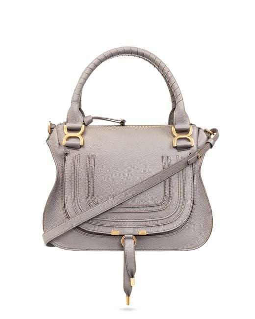Chloé Gray 'Marcie Medium' Leather Shoulder Bag