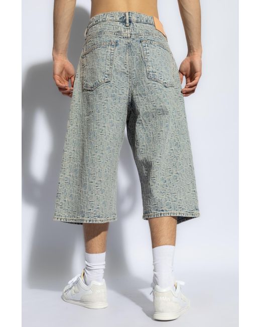 Acne Gray Denim Shorts, for men