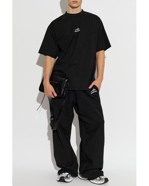 Balenciaga Black Wide-Leg Sweatpants for men