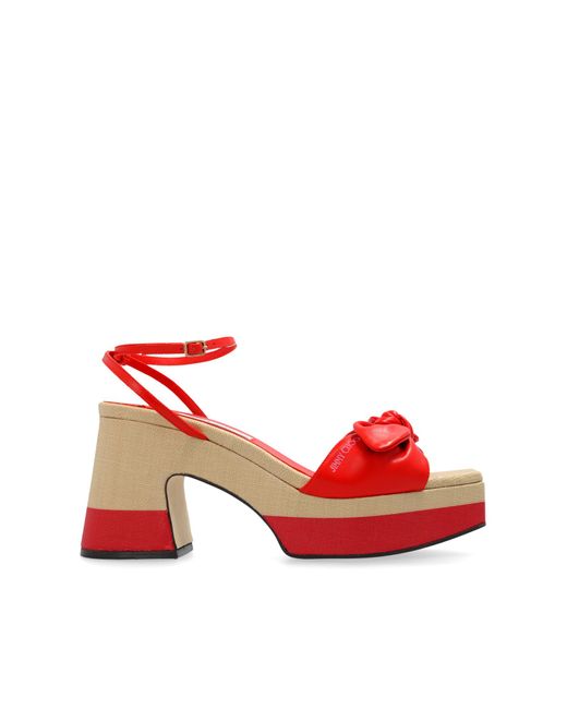 Jimmy Choo Red Platform Sandals 'ricia',