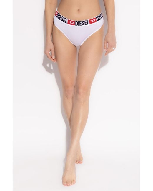 DIESEL Red Three-Pack Briefs With Logo
