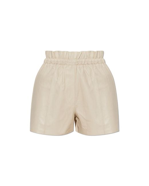 AllSaints Natural 'Fran' Leather Shorts
