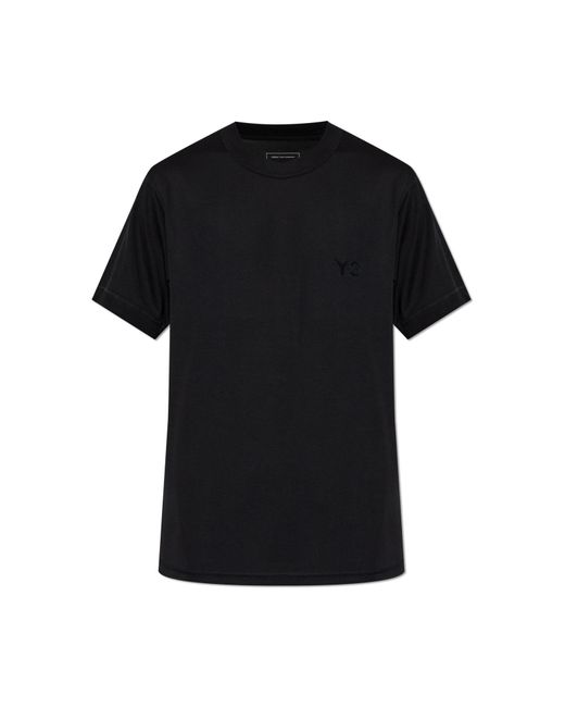 Y-3 Black T-Shirt With Logo for men