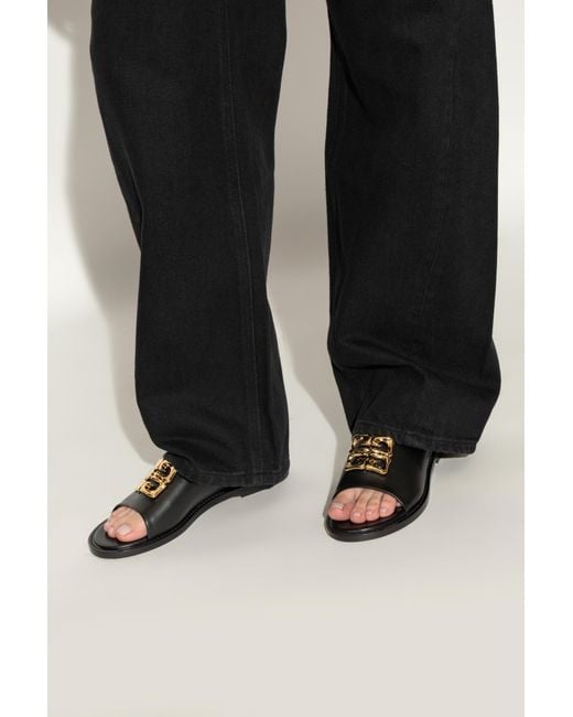 Givenchy Women's Black Leather Slides