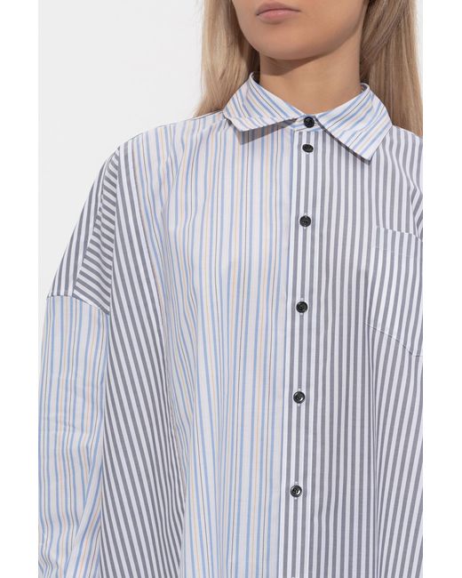 Marni Gray Shirt With Stripe Pattern