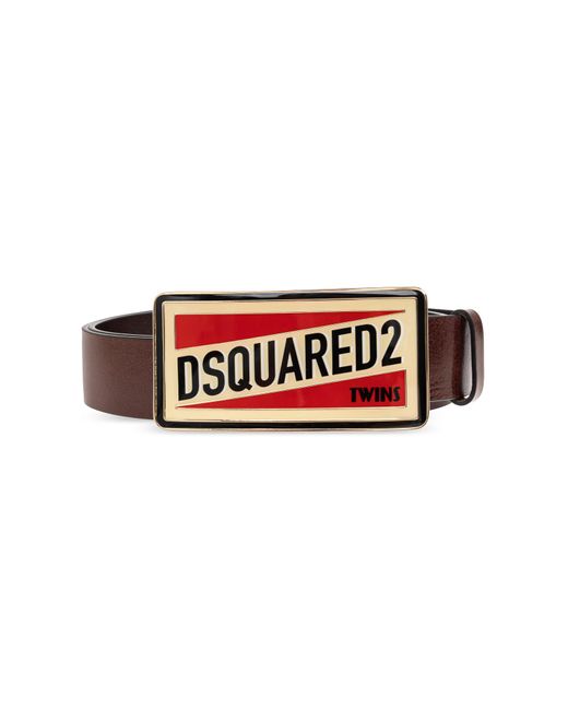 DSquared² Red Leather Belt for men