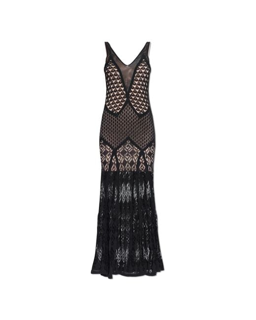 Blumarine White Lace Dress With Spaghetti Straps