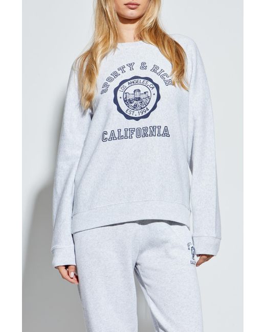 Sporty & Rich Blue Sweatshirt With Print