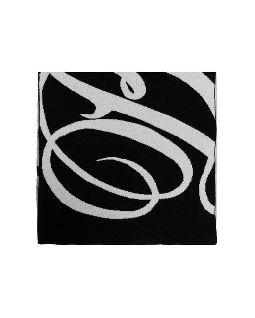Balenciaga Black Wool Scarf With Logo for men