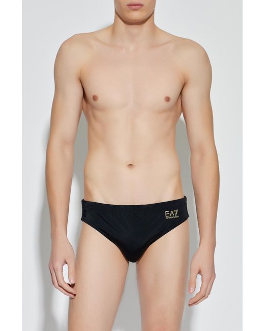 EA7 Black Swim Briefs for men