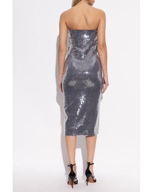 パーティードレス SPORTMAX STEMMA - Jersey dress with sequins Sportmax Sequin Dress Stemma in Blue | Lyst