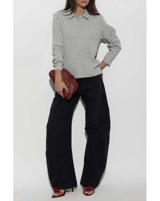 Rethinkit Studios Gray Polo Shirt With Sewn-In Shoulder Pads