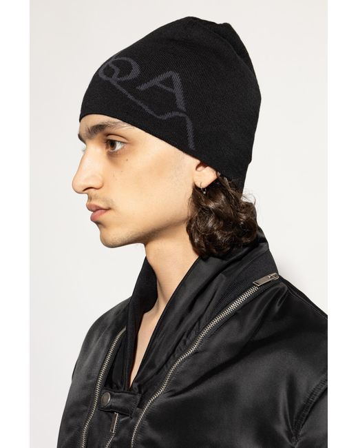 Roa Black Cap With Wool Trim