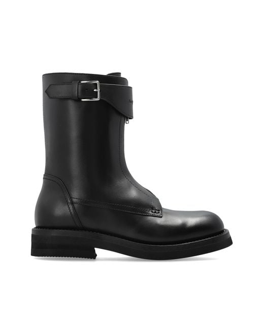 McQueen Black "Biker" Ankle Boots for men