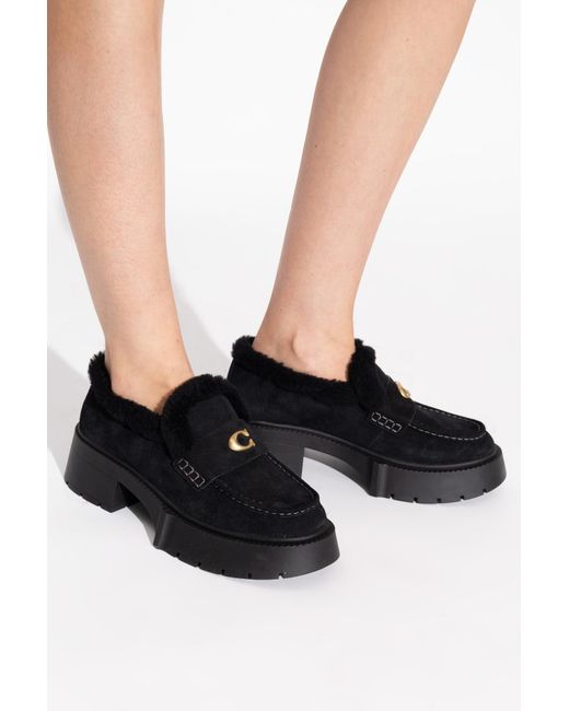 COACH Black "Leah" Loafers