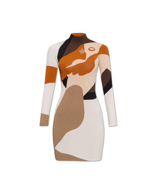 Fendi Multicolor Turtleneck Dress