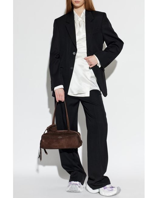 Balenciaga White Satin Shirt With Belt