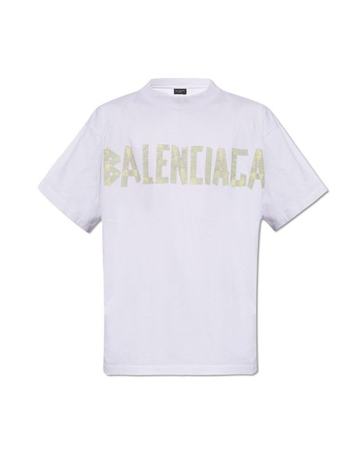 Balenciaga White Logo-printed T-shirt, for men