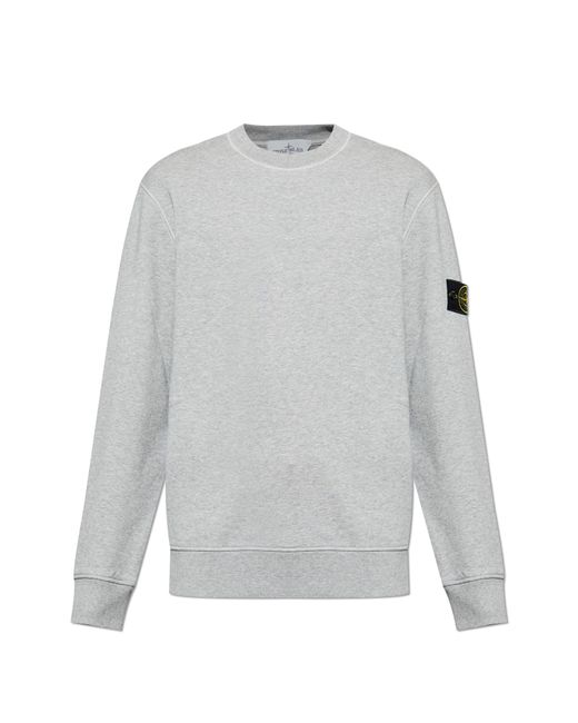 Stone Island Gray Sweatshirt With Detachable Patch for men