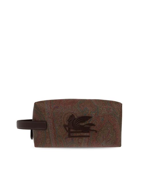 Etro Brown Arnica Medium Cosmetic Bag for men