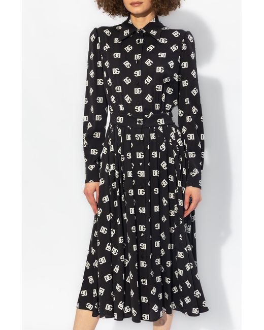 Dolce & Gabbana Black Monogrammed Dress,