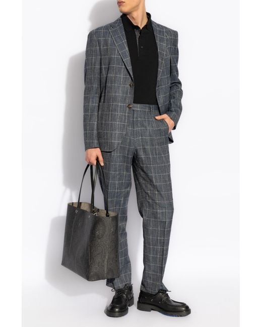 Etro Black Cotton Polo for men