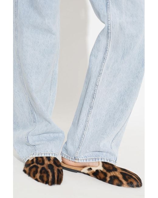 Dolce & Gabbana Brown Furry Slippers