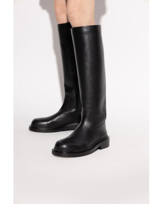 Jil Sander Black Leather Boots