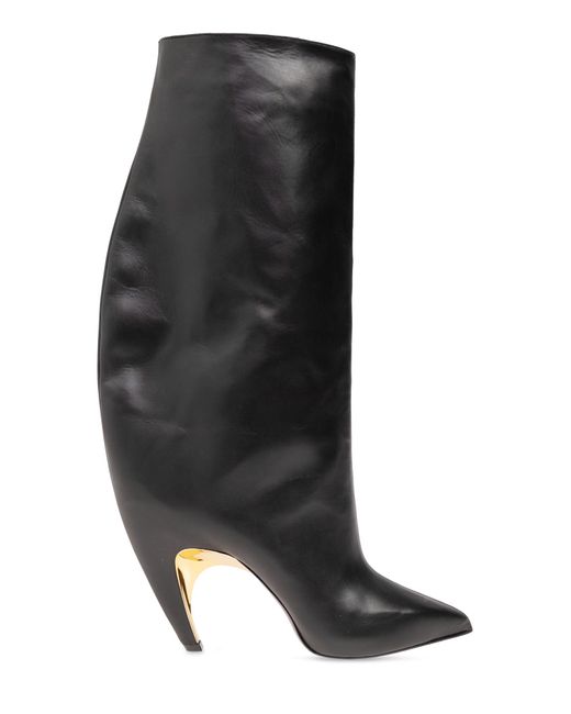 Alexander McQueen Black Heeled Boots 'pegasus',