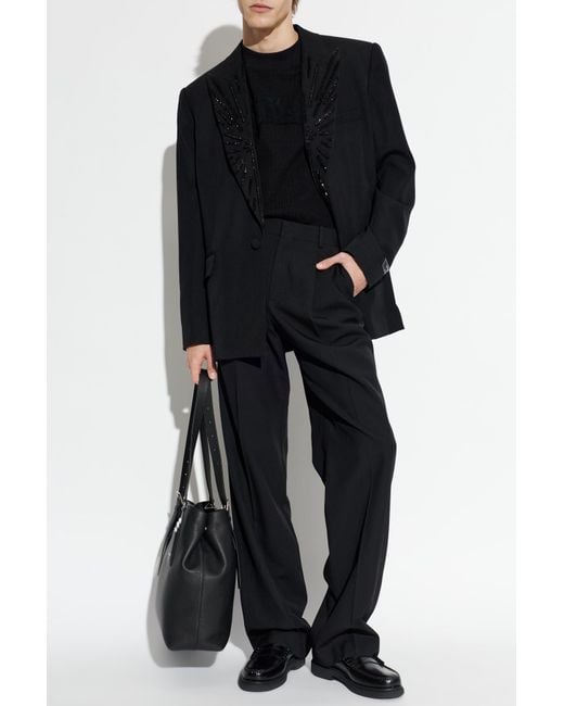 Balmain Black T-Shirt With Monogram for men