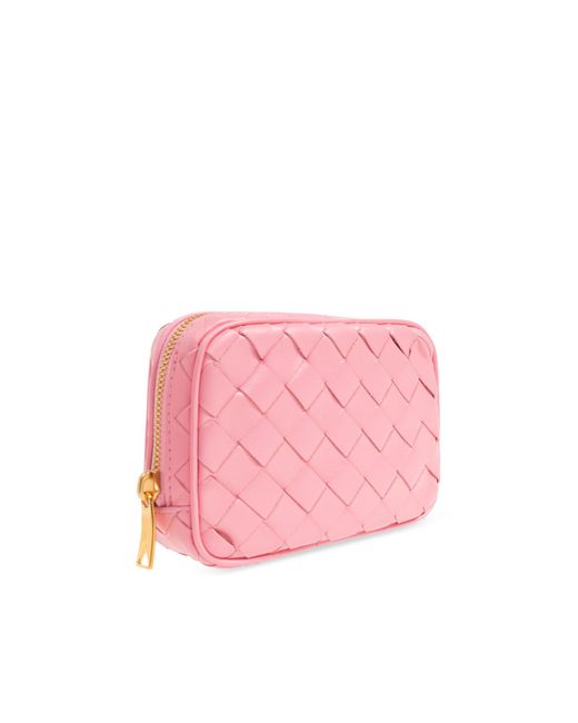 Bottega Veneta Pink Small Calfskin Intrecciato Pouch