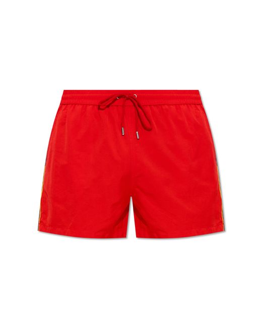 Paul Smith Red Side-Stipe Swimming Shorts