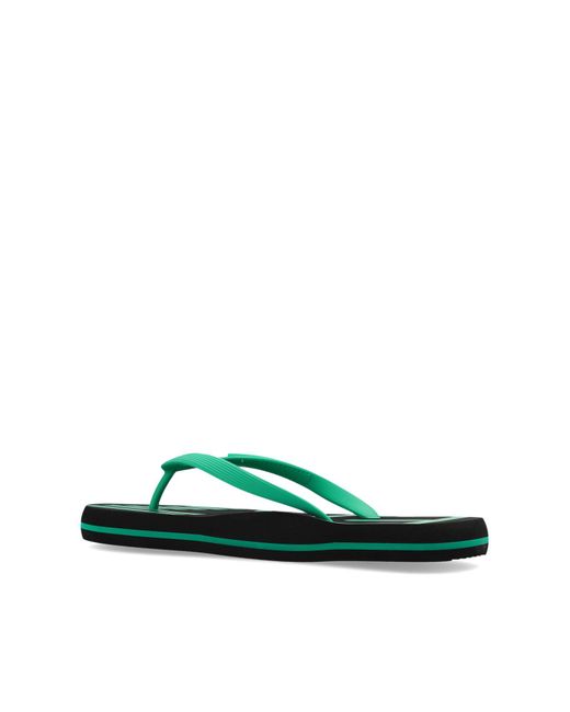 EA7 Green Rubber Flip-Flops With Logo for men