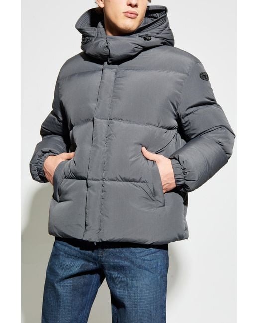 DIESEL Gray Down Jackets for men