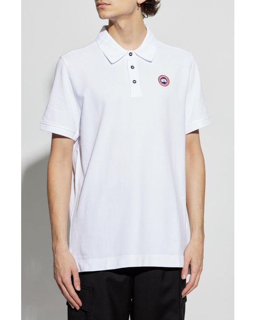 Canada Goose Black Polo With Logo Patch for men